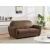 Image de Canapé fixe microfibre 3 places marron