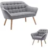Image de Ensemble canapé fauteuil polyester gris