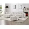 Image de Canapé d'angle polyester 5 places beige