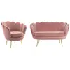 Image de Ensemble canapé fauteuil velours rose