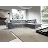 Image de Canapé d'angle velours 6 places gris clair