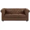 Image de Canapé convertible microfibre 3 places marron