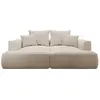 Image de Canapé fixe velours 3 places beige