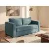 Image de Canapé convertible velours 3 places bleu turquoise