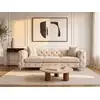 Image de Canapé fixe velours 3 places beige