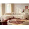 Image de Canapé d'angle velours 6 places beige