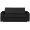 Image de Canapé convertible cuir 3 places noir