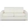 Image de Canapé convertible 100% cuir 3 places blanc}