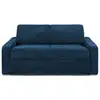 Image de Canapé convertible velours 3 places bleu}