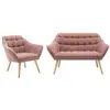 Image de Ensemble canapé fauteuil rose