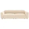 Image de Canapé convertible velours 4 places blanc cassé}