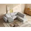 Image de Canapé d'angle polyester 5 places gris clair