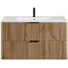 Image de Meuble simple vasque effet bois noir