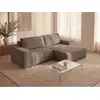 Image de Canapé d'angle velours 3 places taupe