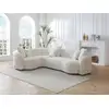 Image de Canapé d'angle polyester 5 places blanc