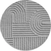 Image de Tapis à reliefs géométriques gris rond - D160 cm