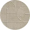 Image de Tapis à reliefs géométriques beige rond - D80 cm