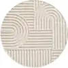 Image de Tapis à reliefs géométriques crème rond - D80 cm