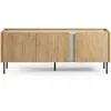 Image de Meuble tv 3 portes décor chêne et vert 140 cm