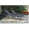 Image de Ensemble transat de jardin et table basse en acier gris anthracite