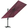 Image de Parasol déporté 3x3m en aluminium bordeaux