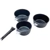 Image de Set de 3 casseroles noir amovible 16/18/20cm