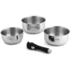 Image de 3 casseroles 16/18/20 cm amovible inox 18/8 induction