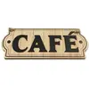 Image de Plaque à suspendre en bois café