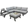 Image de Salon d'angle de jardin 6 places en aluminium