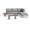 Image de Salon de jardin modulable 4 places en bois d'acacia et aluminium gris