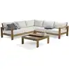 Image de Salon de jardin d'angle 5 places en aluminium