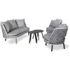 Image de Salon de jardin 4 places fauteuils rotatives gris anthracite