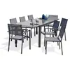 Image de Ensemble repas 8 à 12 places en aluminium et plateau verre