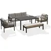 Image de Ensemble repas de jardin 7 places en aluminium