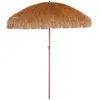 Image de Parasol clair à franges en acier finition bois naturel