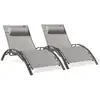 Image de Lot de 2 bains de soleil en aluminium et toile plastifiéee