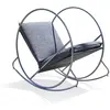Image de Fauteuil à bascule de jardin en inox et toile plastifiéee