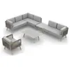 Image de Salon de jardin d'angle 7 places en aluminium et corde