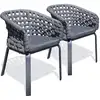 Image de Lot de 2 fauteuil de jardin en corde tissée et aluminium