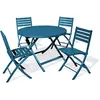 Image de Ensemble repas de jardin rond 4 places en aluminium