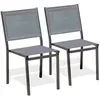 Image de Lot de 2 chaises de jardin en alu et toile plastifiéee