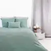 Image de Parure de lit en double gaze de coton gaze de coton/coton vert tilleul
