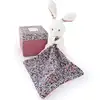 Image de Doudou plat pantin Lapin rose Boh'aime (12 cm)