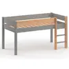 Image de Lit mi-hauteur 90x190 en Pin massif Gris et Bois