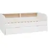 Image de Lit gigogne effet bois blanc 90 x 190 cm