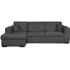 Image de Canapé d'angle gauche xl convertible avec coffre en tissu - gris foncé