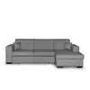 Image de Canapé d'angle droit convertible en tissu gris clair
