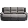 Image de Canapé relaxation manuel 3 places microfibre / simili - gris / noir