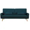 Image de Canapé droit scandinave convertible 3 places en tissu - bleu