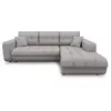 Image de Canapé d'angle convertible en tissu - gris clair - angle droit